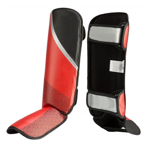 Protector de Espinilla de Boxeo Unisex Rojo y Blanco, Cuero PU Ecológico, Cintura Alta, Resistente al Desgaste, para Entrenamiento de Artes Marciales, 1.2M - Product Image 3