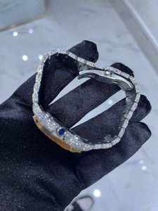 Reloj de Lujo de Dos Tonos con Diamantes Roman VVS, Cristal y Acero Inoxidable, Totalmente Cubierto de Moissanita, Movimiento Automático, 41MM - Product Image 4