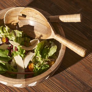 Ensemble de fourchettes et cuillères de service en bois sculpté à la main, design spécial, parfait pour la table, prix de gros, fabriqué au Vietnam. - Product Image 6