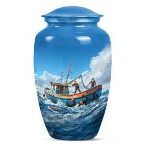 Black Koi Fish Water Wave Memorial Cremation <b>Urn</b> for Adult Ashes Durable <b>Large</b> Aluminium Funeral Cremation <b>Urn</b> For Human Ashes - Product Image 3