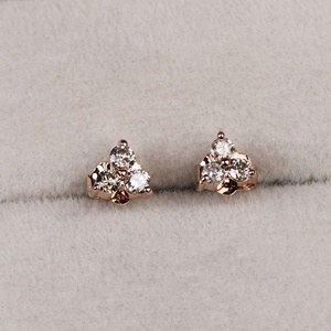 Pendientes de Plata de Ley 925 al por Mayor, Chapados en Oro Rosa, con Diamantes Naturales, Diseño de Trébol de 3 Piedras, Joyería Fina, Memoria Jewels - Product Image 6
