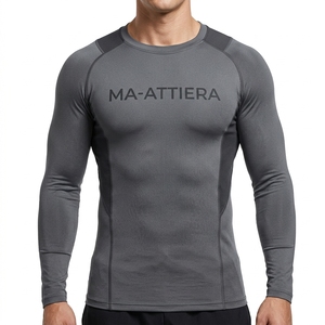 <b>Men</b> <b>Compression</b> <b>Shirt</b> Long Sleeve T <b>Shirt</b> for <b>Men</b> Apparel Tshirt Charcoal Gray Workout Fitness Sportswear Athletic <b>Shirt</b> - Product Image 1