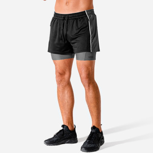 โอโม ฟิตเนส กางเกงขาสั้นกีฬาลำลองสำหรับผู้ชาย โพลีเอสเตอร์ สำหรับวิ่ง ออกกำลังกาย ยืดหยุ่น แห้งเร็ว แบบอเมริกันสองชั้น สำหรับเล่นบาสเกตบอล - Product Image 1