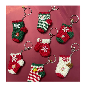 Handmade Crochet Snowman Christmas Keychain Knitted Winter <b>Keyring</b> Cute Holiday Gift Stocking Stuffer Bag Charm Christmas Decor - Product Image 4