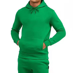 Sudadera con Capucha Extra Grande para Hombre, Color Negro Sólido, Tejido de Algodón, Estilo Casual, con Bolsillo Tipo Canguro, Estilo Urbano Otoñal - Product Image 5