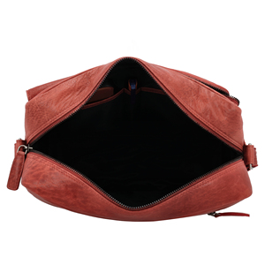 Red Leather Crossbody Messenger Bag With Buckle Closure And <b>Adjustable</b> <b>Strap</b> For Women Classic Style Daily Use - Product Image 5