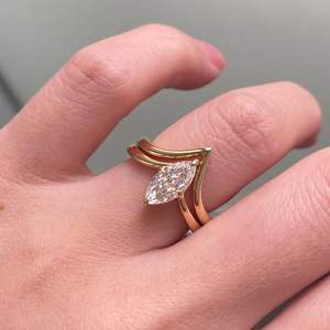 Anillo de compromiso original de moissanita de 1.25 quilates con corte marquesa, el más vendido, engaste de púas de oro de 10K, chapado en oro rosa, anillos finos - Product Image 1