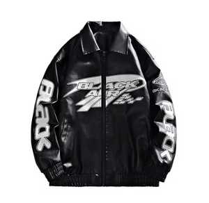 Men's Genuine Leather <b>Jacket</b> <b>Red</b> Stand Collar Zipper Closure <b>Waterproof</b> Slim Casual Streetwear Windproof Autumn Regular Length - Product Image 4