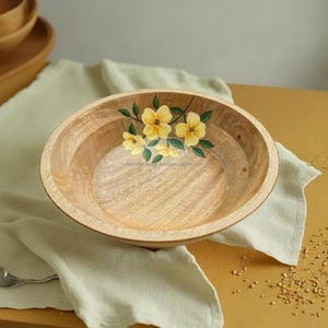 Juego de Platos de Madera de Mango Natural Pulida Estilo Americano para Servir Alimentos, Regalo Empresarial, Cena, Frutas, Artesanía, Marca Falak - Product Image 6