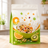 Sacs à fond plat avec soufflet imprimés sur mesure pour l'emballage alimentaire de céréales, flocons d'avoine, granola - Fabricant