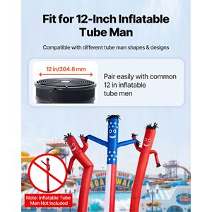 "Inflatable Tube Man Blower 1/2 HP 370W PP Blower Fan Wacky Waving Tube Guy IPX3 Waterproof 12 Inch Advertising Inflatable" - Product Image 2