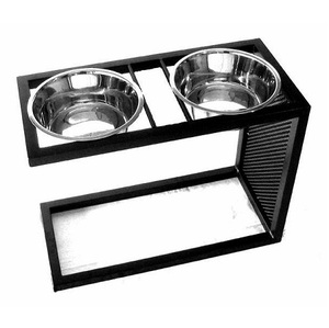 Support double pour gamelles en acier inoxydable, support métallique moderne pour aliments et eau pour animaux de compagnie, fait main de haute qualité pour nourriture, soupe, friandises - Product Image 4