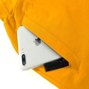 Pantalones Cortos Deportivos Personalizados con Logotipo para Hombre, de Nailon/Spandex Amarillo, Ecológicos, de Secado Rápido, Transpirables, con Cintura Elástica y Cordón Ajustable, Casuales de Verano - Product Image 4