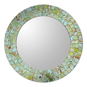 Vintage Reclaimed Mango Wood Hexagonal <b>Mirror</b> Frame Beveled Glass Wholesale - Product Image 3