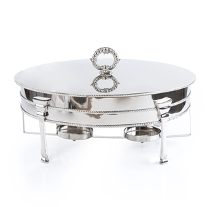 Chauffe-plat professionnel en acier inoxydable grande capacité avec couvercle roulant et brûleur à combustible pour traiteur et équipement de service de mariage - Product Image 2