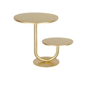 Support à gâteau rond en aluminium bleu métallisé, support à gâteau décoratif en métal à 2 niveaux, support à gâteau parfait pour la table à manger à la maison - Product Image 2