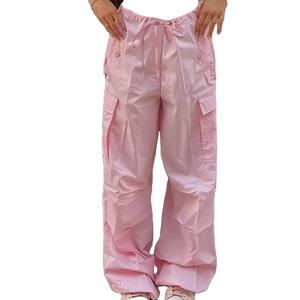 Pantalones DE TRABAJO sueltos informales a la moda de otoño, medias de pierna adelgazantes de gran tamaño con cierre de cintura elástica, estilo callejero de verano frontal plano - Product Image 1