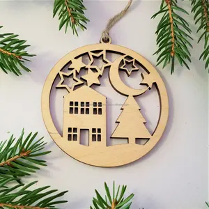 Conception de scène de nativité en bois Noël suspendu ensemble de décoration de Noël en bois décoration ensemble de décoration de Noël en bois cadeau - Product Image 6