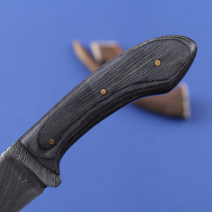 Cuchillo de caza nórdico de acero de Damasco con hoja fija y mango de madera Pakka de grado industrial, personalizado OEM - Product Image 5