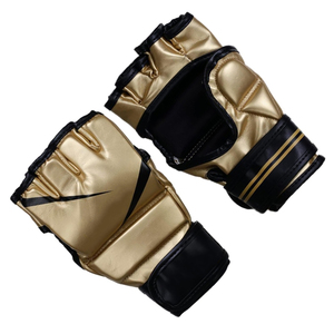 Guantes de Boxeo MMA de Cuero con Diseño Personalizado, Medios Dedos, Palma Abierta, para UFC, Artes Marciales, Muay Thai, Kickboxing, Protección UV - Product Image 3