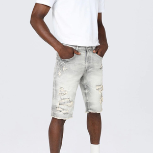 กางเกงยีนส์ขาสั้นผู้ชายทรงปกติแบบลำลองสั่งทำขายส่ง สไตล์ใหม่สีพื้นสำหรับขาย - Product Image 5