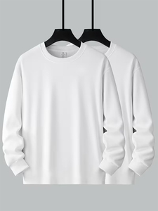 Sudadera Personalizada para Hombre, Cuello Redondo, Manga Larga, Forro Sólido, 100% Algodón, Sudadera Informal de Invierno, Cálida, de Forro Polar - Product Image 2