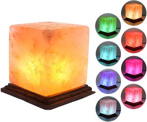 Lampe en sel de l'Himalaya raffiné en forme de cube, artisanale, avec emballage en bouteille/sachet/pochette - Product Image 1