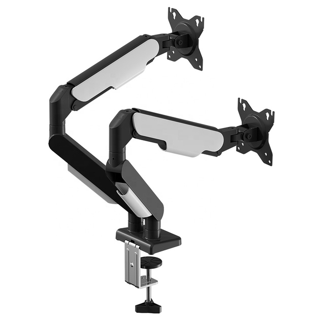 Most Selling Products Dual Computer Stand with Gas Spring Height Adjustable Monitor Arm Montagem Do Monitor Max Vesa 100-100mm