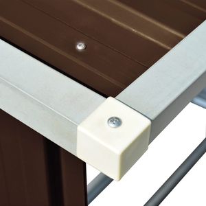 Casetta da Giardino Marrone per Stoccaggio Tronchi 64.2"x32.7"x60.6" in Acciaio Zincato - Product Image 6