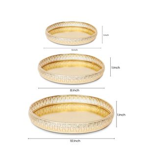 Plateau de service de luxe en acier inoxydable doré poli, plateau de rangement, anti-rouille, compatible lave-vaisselle, organisateur multifonctionnel - Product Image 2