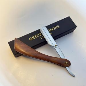 GETUP BROSONS IMPEX Straight <b>Razor</b> Stainless Steel Blade Wood Handle Single Blade Barber Shop Use Male Face Shaving Tool - Product Image 1