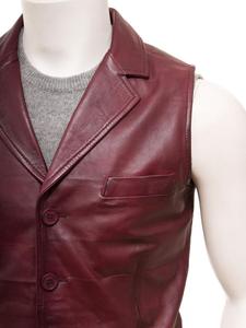 Chaleco de Cuero Genuino para Hombre, Estilo Casual, Diseño Sólido, Tejido de Malla de Poliéster, Transpirable, Estilo Hip Hop, Otoño, Personalizado OEM - Product Image 4