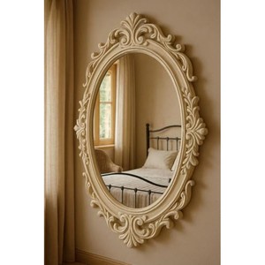 Espejo de Pared Ovalado Contemporáneo de Madera de Teca Hecho a Mano por Aqdus Saleem - Decoración Ecológica y Duradera para el Hogar, Venta al Por Mayor - Product Image 5
