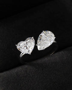 IGI/GIA Lab Grown Vintage 14k or mariage/bague de fiançailles coupe diamant unisexe bagues fines pour les fêtes d'anniversaire - Product Image 2