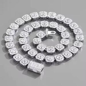 High demand Hop <b>Chain</b> S925 <b>Sterling</b> <b>Silver</b> VVS Moissanite Round Diamond Cuban Link Infinity <b>Chain</b> for <b>Men</b> From Indian Supplier - Product Image 1