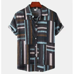เสื้อเชิ้ตฮาวายลำลองสำหรับผู้ชาย แขนสั้น ติดกระดุม สไตล์ลำลองสำหรับวันหยุดพักผ่อน - Product Image 3