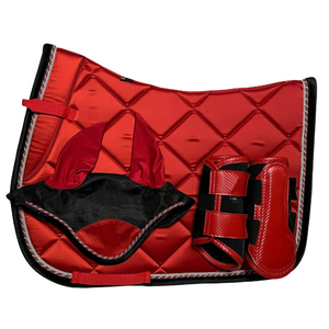 แผ่นรองอานม้ากระโดดขี่ม้าแบบกำหนดสีได้ใหม่ บุขนแกะคุณภาพสูง ชุดอุปกรณ์ขี่ม้าพร้อมรองเท้าบูทป้องกันเอ็น - Product Image 1