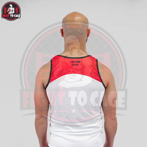 ชุดกีฬาชกมวยสำหรับผู้ใหญ่ สีขาว ดำ แดง ตัดกันอย่างลงตัว คุณภาพสูงสุด ผลิตภัณฑ์พรีเมียม เสื้อกล้ามและกางเกงชกมวย - Product Image 4