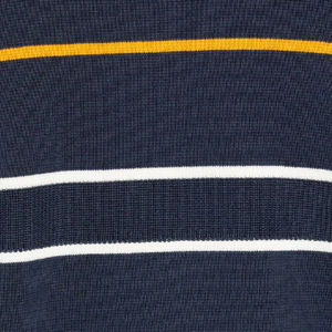Pull en tricot à col rond pour homme, à rayures, manches longues, décontracté, coupe classique, rayures bleu marine, jaune, vert, blanc - Product Image 4