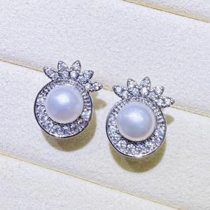 Pendientes de Perlas de Agua Dulce Naturales de Zhuji, Pequeños y Lindos Pendientes de Cristal con Forma de Piña para Mujer, Pendientes de Plata S925 para Fiestas - Product Image 3