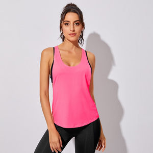 Camiseta de Yoga sin Mangas en Forma de T de Color Sólido Personalizada para Mujer, Spandex/Poliéster de Secado Rápido para Ejercicio, Running y Gimnasio - Product Image 5