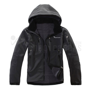 Veste polaire à capuche rouge pour homme, coupe-vent, respirante, écologique, fermeture éclair sur le devant, vêtement décontracté d'automne, coque en polyester, coupe régulière - Product Image 3