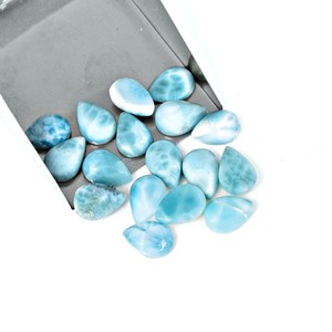 Producto en Oferta, Venta al por Mayor de Larimar Natural, Cabujón en Forma de Pera de 4x6 mm, Piedra Azul Espuma del Mar Caribeño, Auténtica de República Dominicana, para Colgante - Product Image 2