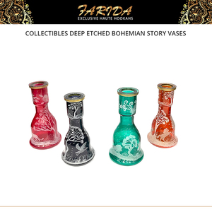 Vase à chicha Farida Hookahs en verre gravé profond, finition miroir, type courbé, 30 cm, luxe - Product Image 5