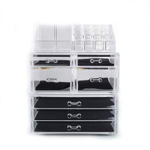Organisateur de maquillage en plastique transparent avec 4 petits et 3 grands tiroirs - YS - Product Image 4