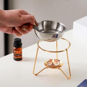 Diffuseur d'huiles essentielles en acier inoxydable avec support doré pour bougies, utilisation toute saison - Product Image 2
