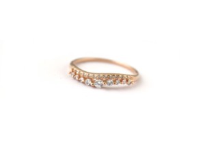 Anillo de compromiso minimalista de plata de ley 925 con diamante y piedra preciosa en oro rosa para mujer - Product Image 3