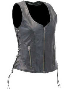 Chaleco de Cuero Genuino para Mujer, Estilo Motero, Ligero, Duradero, Cómodo y Moderno - Product Image 6