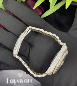 Montre mécanique résistante à l'eau 100 bars, en acier inoxydable, avec cristal saphir, style hip-hop, testée au diamant, pour les passionnés de joaillerie fine. - Product Image 6