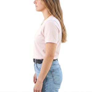 T-shirts basiques personnalisés pour femmes, blancs, impression DTG, vierges, été, unis, 100 % coton peigné, col rond - Product Image 3